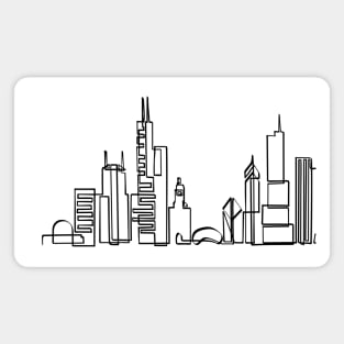 Chicago Skyline in one line Magnet